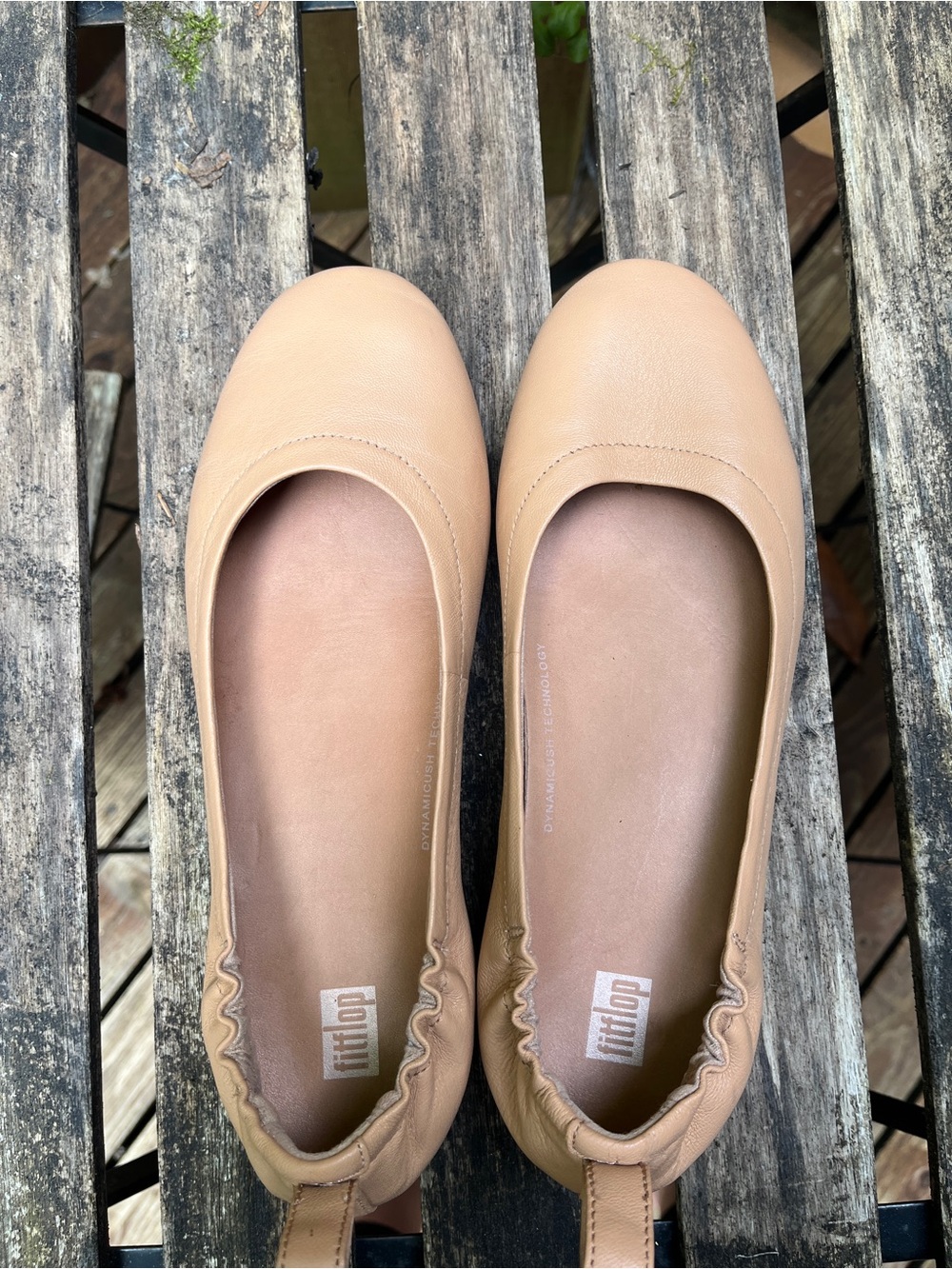 FitFlop Women's Beige Ballet Flats with Elastic Back